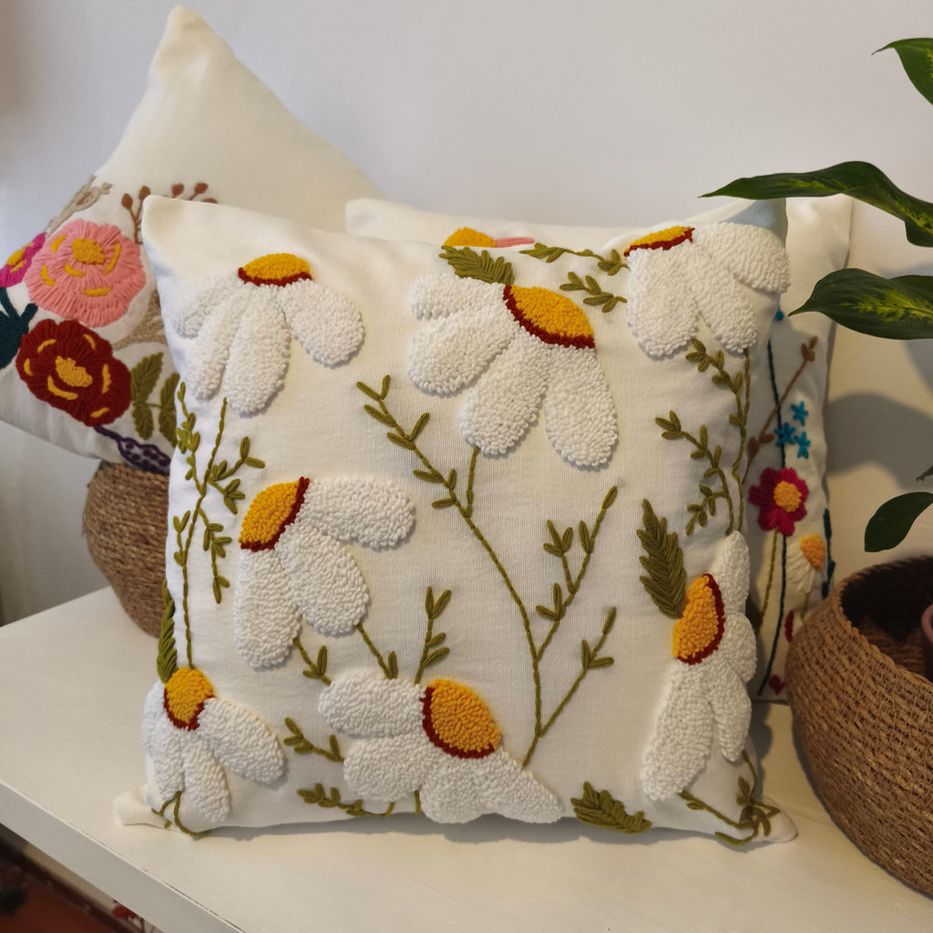 Papatya Kırlent Kılıfı